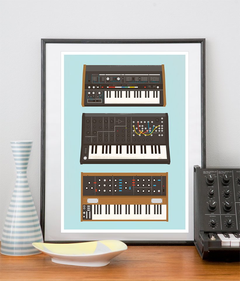 Analog Synthesizer Retro Print